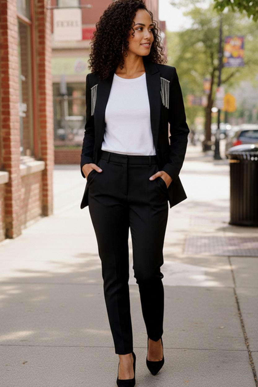 Holiday Glam Tassel Blazer