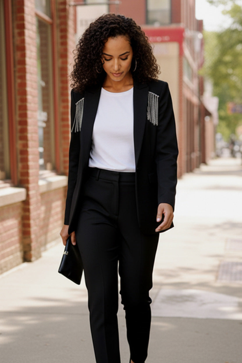 Holiday Glam Tassel Blazer