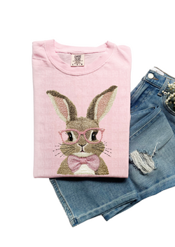 Nerdy Bunny Faux Embroidery Comfort Colors T-Shirt