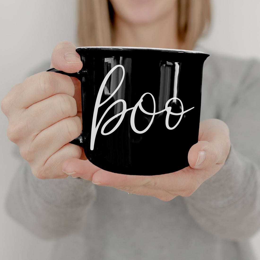 Black BOO Coffee Mug 14.5oz Ceramic Halloween Ghost Mug
Black Halloween BOO Mug Spooky Home Decor Collection