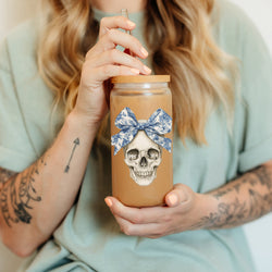 chinoiserie season tumbler
gothic chic halloween glass
elegant skull drink vessel