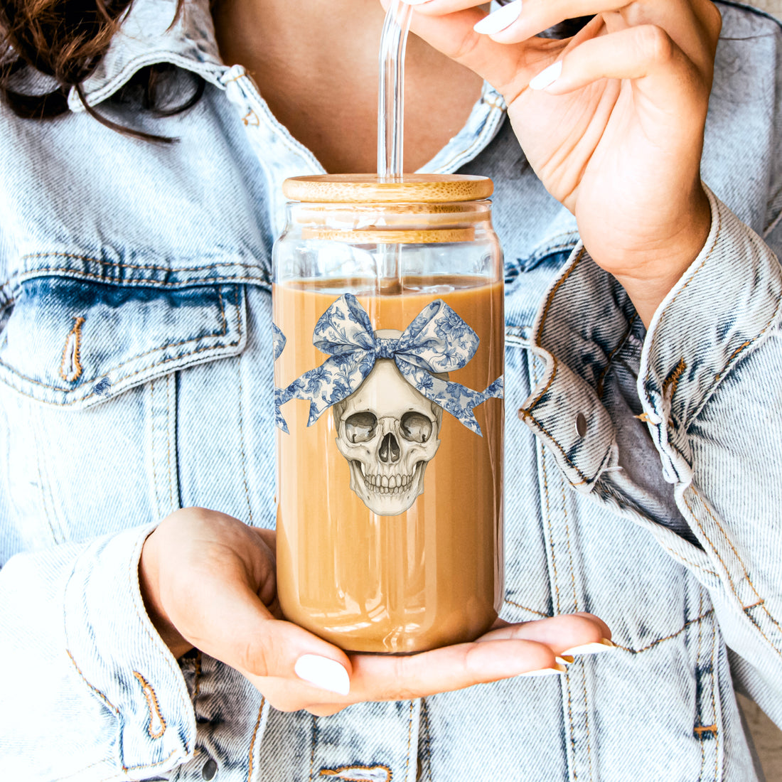 designer fall collection glass
blue pattern coffee tumbler
sophisticated halloween decor