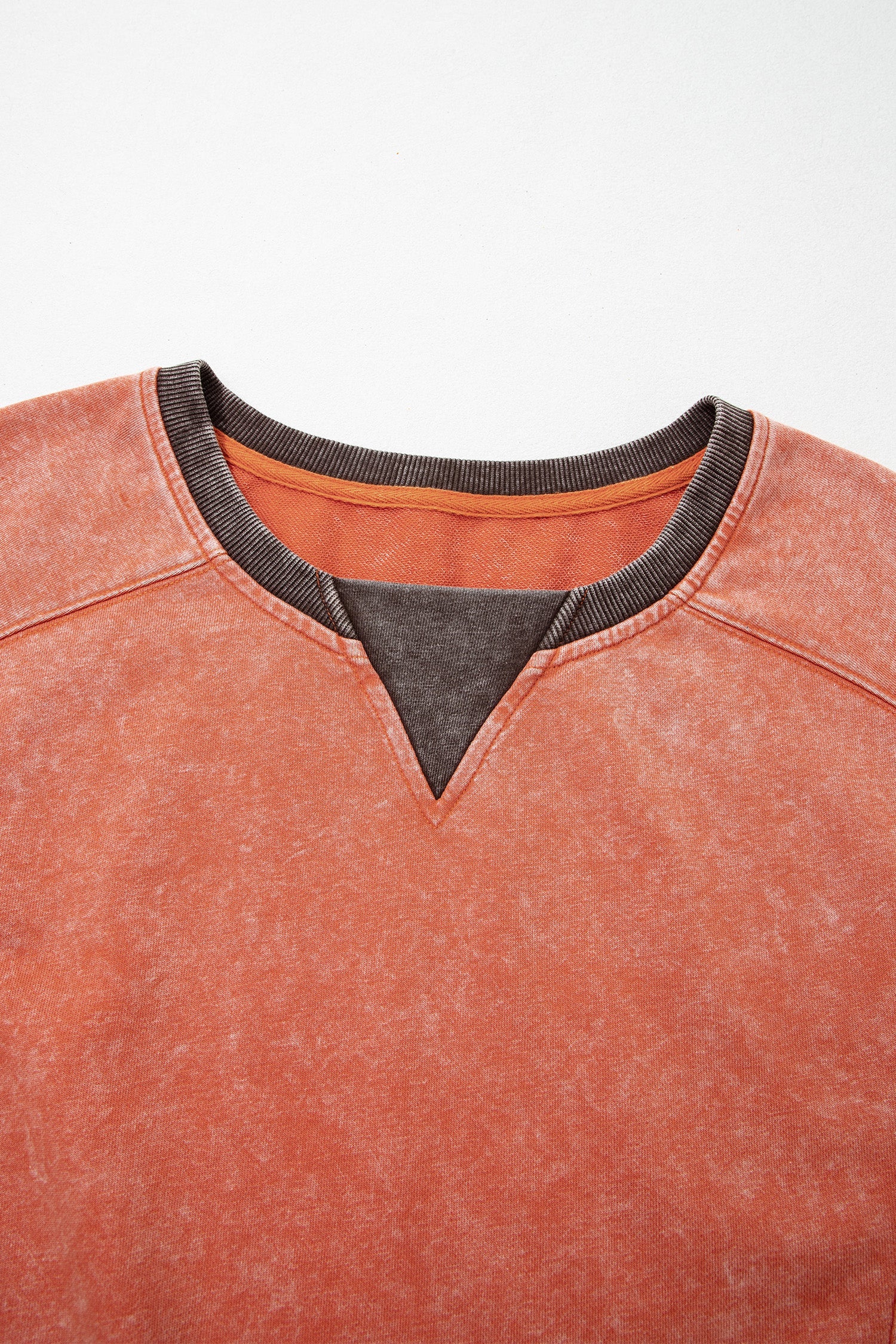 Colorblock Mineral Wash Long Sleeve Sweatshirt