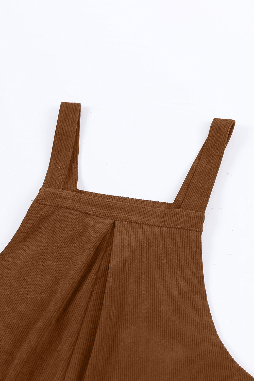 Solid Corduroy Wide Leg Bib Overalls
