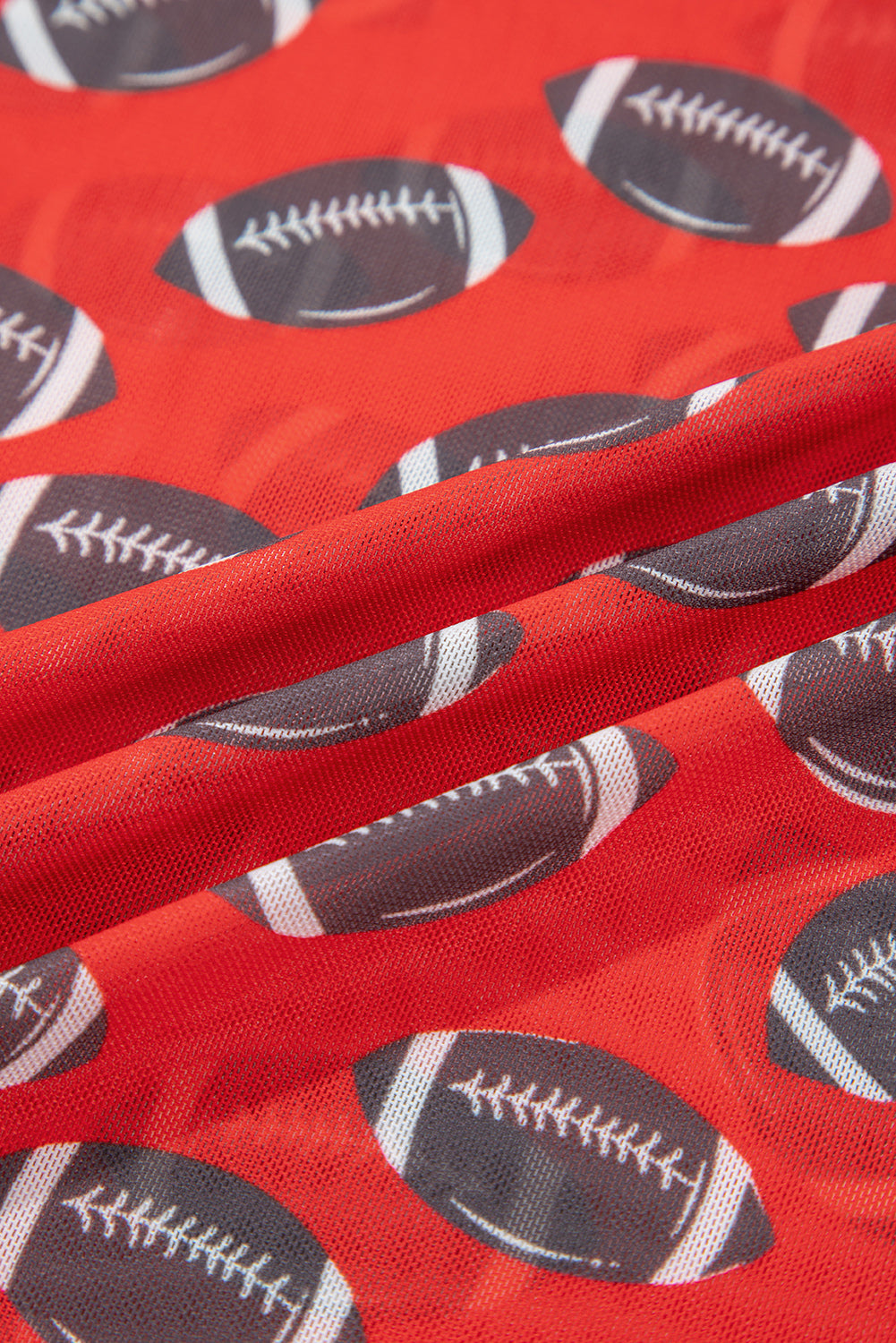 Game Day Football Sheer Mesh Long Sleeve Top