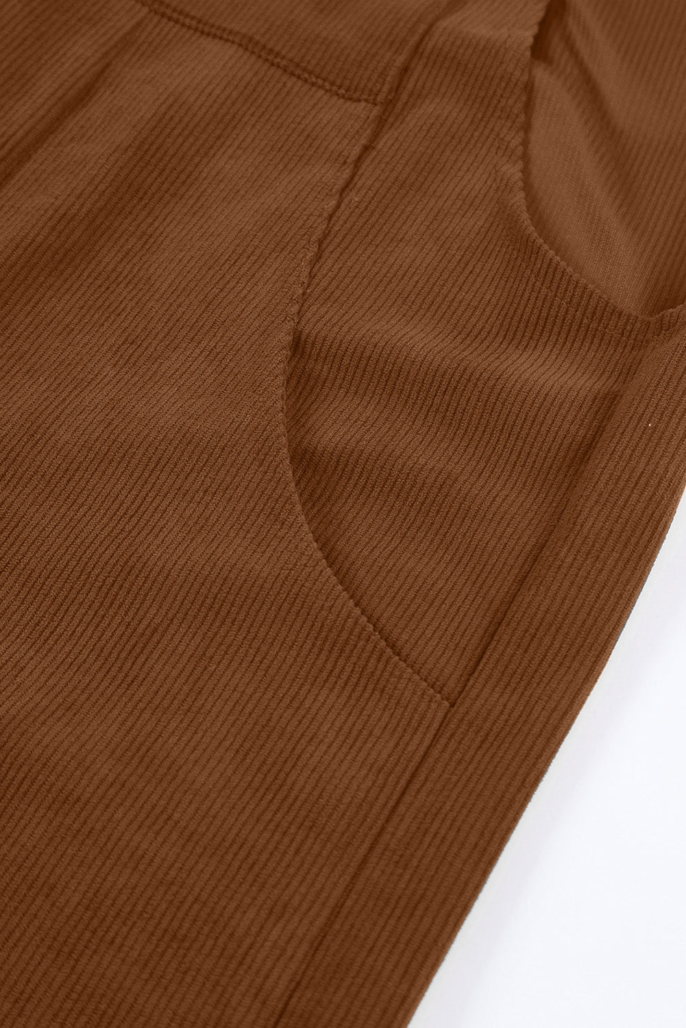 Solid Corduroy Wide Leg Bib Overalls