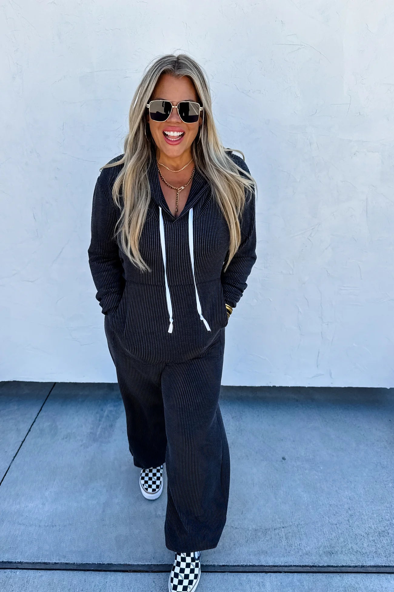 PREORDER- RIBBED HAYDEN HOODIE JUMPSUIT