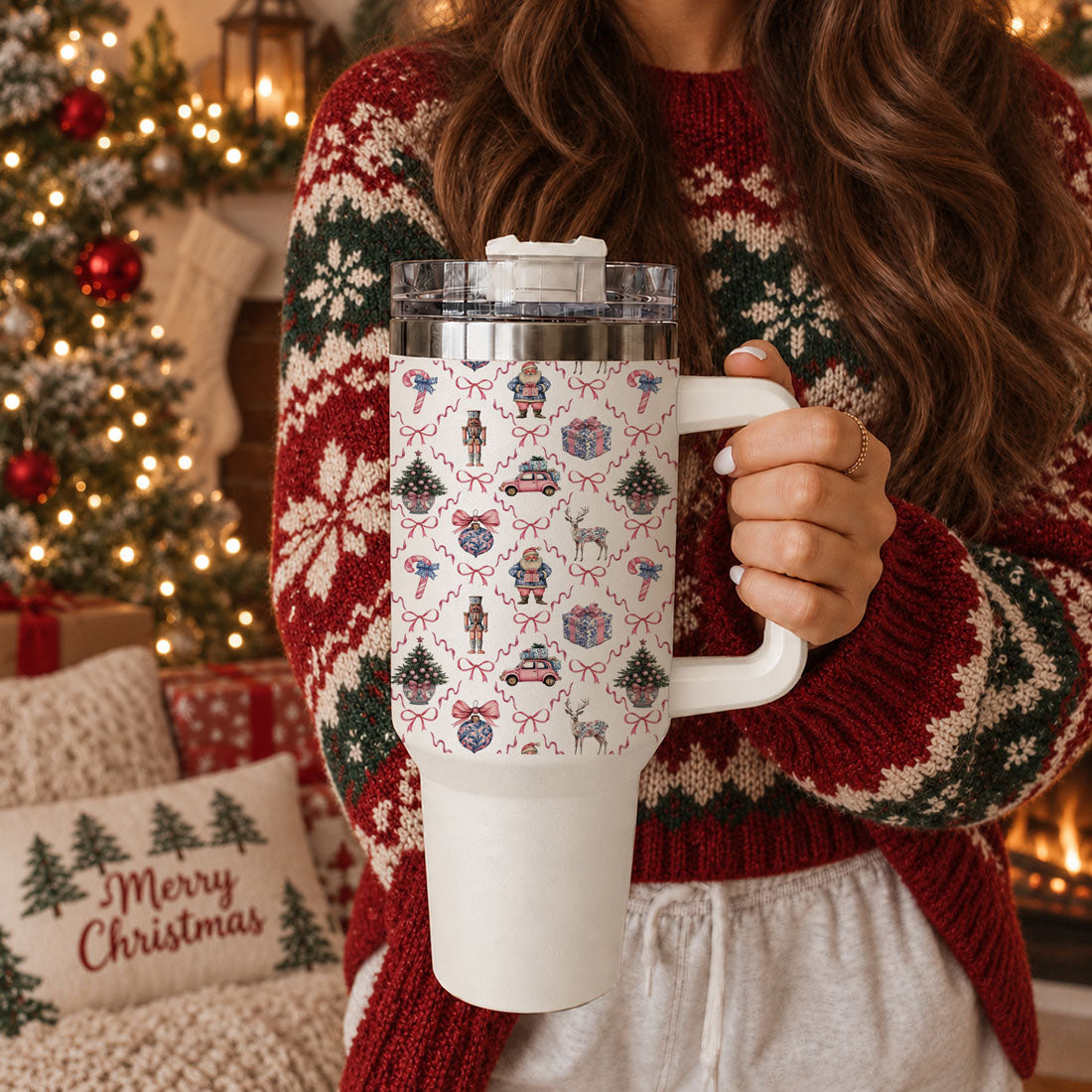 chinoiserie nutcracker Christmas tumbler
pink bow nutcracker Christmas tumbler
grandmillennial nutcracker Christmas drinkware
chinoiserie Christmas tumbler with nutcrackers and bows
Christmas tumbler with pink bows nutcrackers and ornaments
chinoiserie inspired Christmas pattern tumbler
pink blue holiday pattern tumbler
chinoiserie Christmas pattern cup
festive pink blue chinoiserie pattern
elegant chinoiserie Christmas tumbler
colorful chinoiserie holiday tumbler
feminine chinoiserie holiday drinkware
