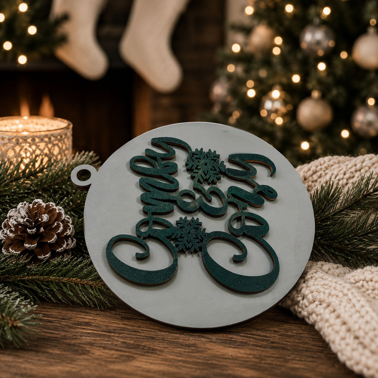 Laser cut wooden ornament • Neutral Christmas décor • Cottagecore Christmas décor • Scandinavian Christmas decoration • Minimalist Christmas ornament • Holiday home décor • Winter home decoration • Christmas keepsake ornament • Christmas tree decorations • Cozy home gifts •