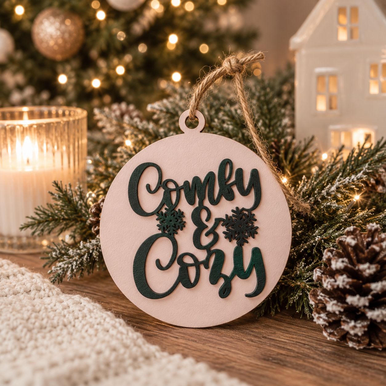 Cozy winter decoration • Elegant Christmas ornament • Timeless Christmas décor • Holiday mantel decoration • Christmas coffee bar décor • Cozy Christmas aesthetic
