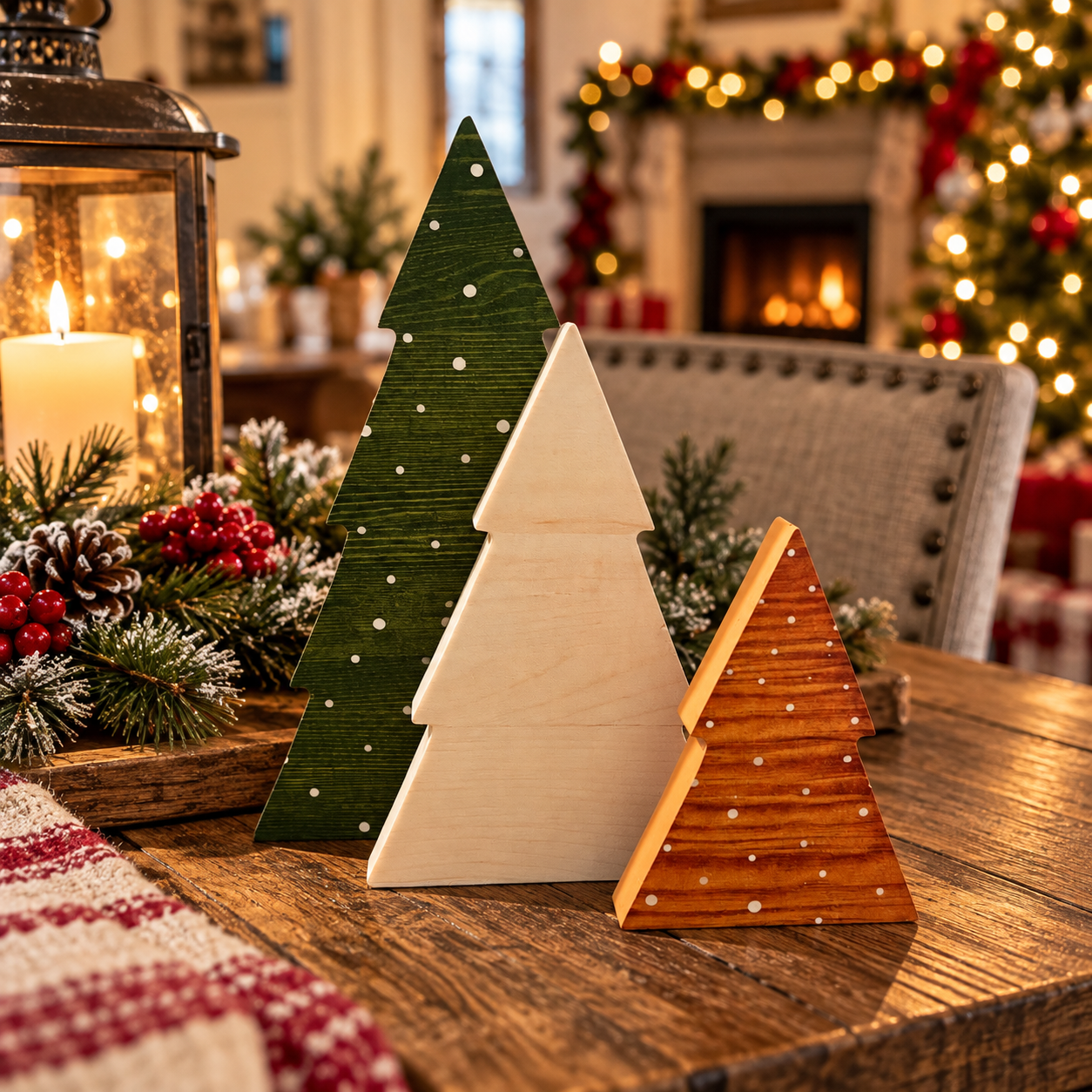 wooden Christmas tree display set
holiday wooden tree figurines
Christmas tabletop decor for living room
wooden Christmas decorations for mantel
