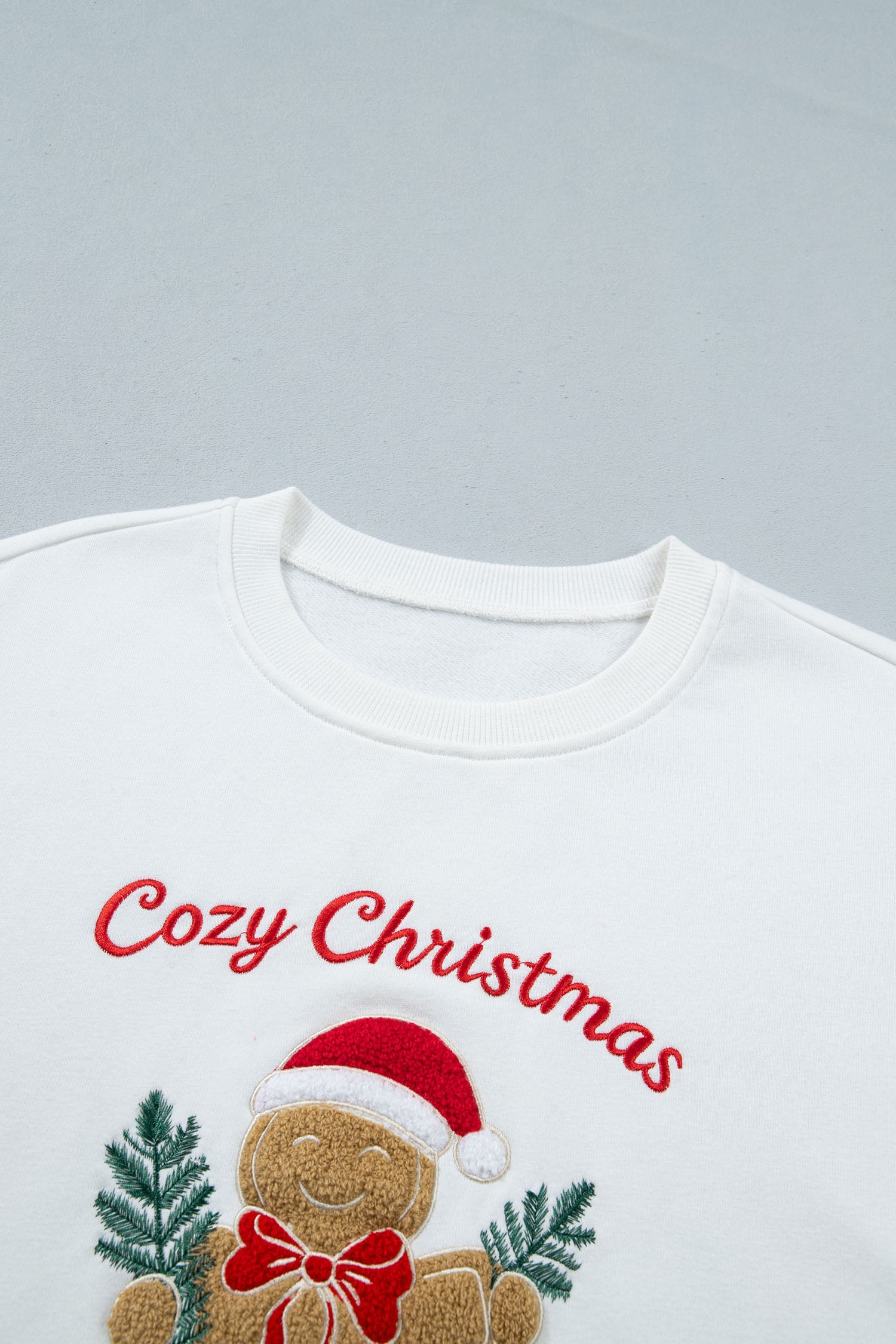 Cozy Christmas Gingerbread Embroidered Sweatshirt