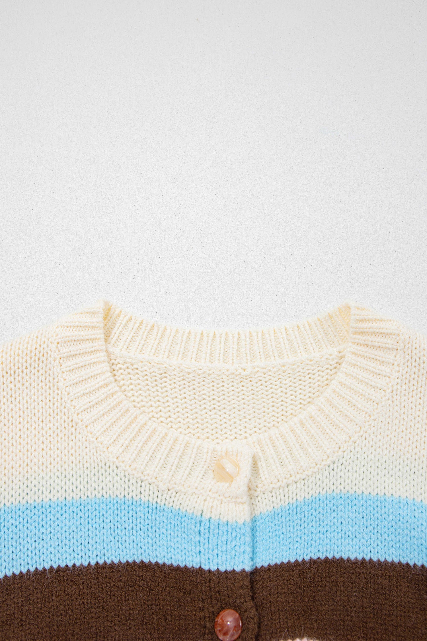 Stripe Colorblock Long Sleeve Drop Shoulder Cardigan