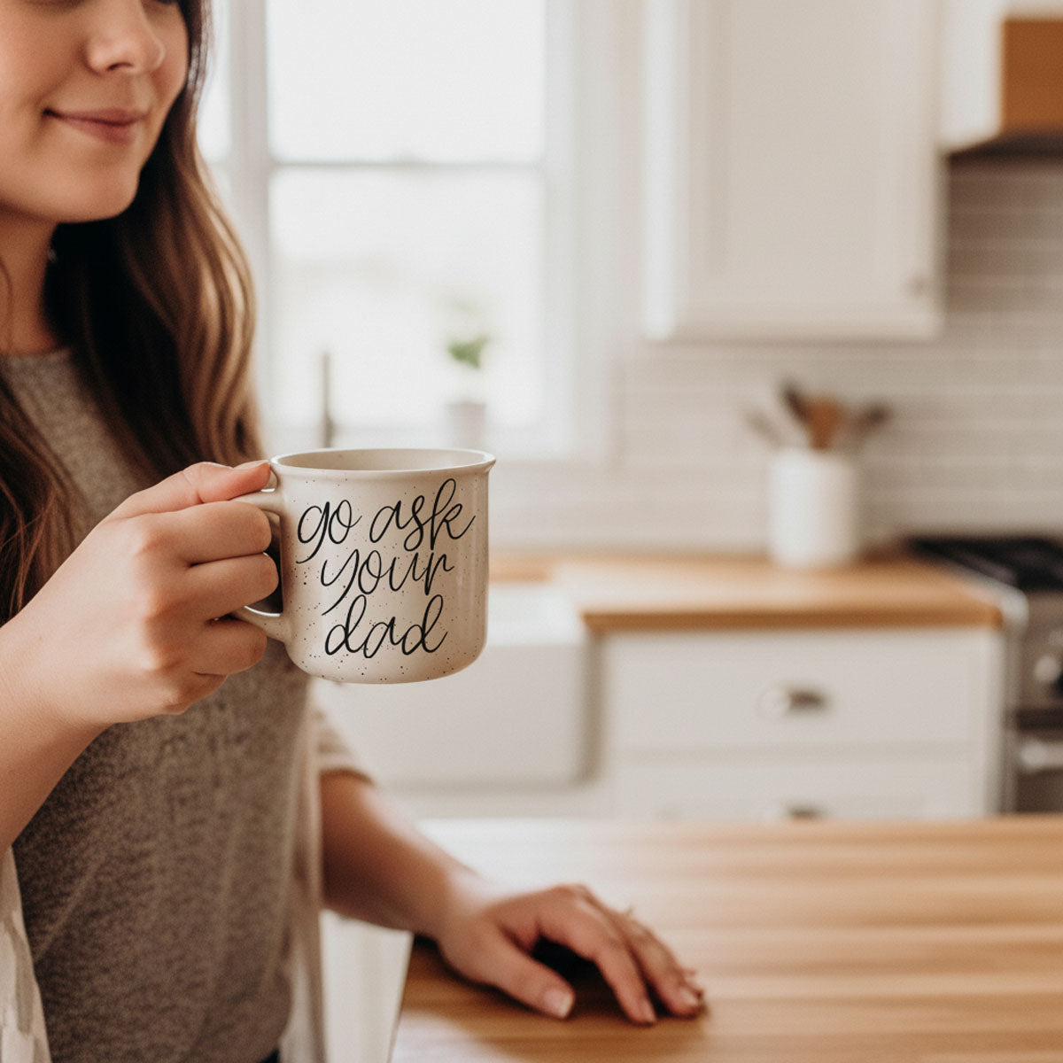 coffee bar decor mug go ask your dad
gift for wife from husband go ask your dad cup
moms coffee mug for questions go to dad
go ask your dad mug for blended families
scripted mom quote mug neutral tones
Mother’s Day present funny go ask your dad mug
ceramic mug for mom of multiple kids