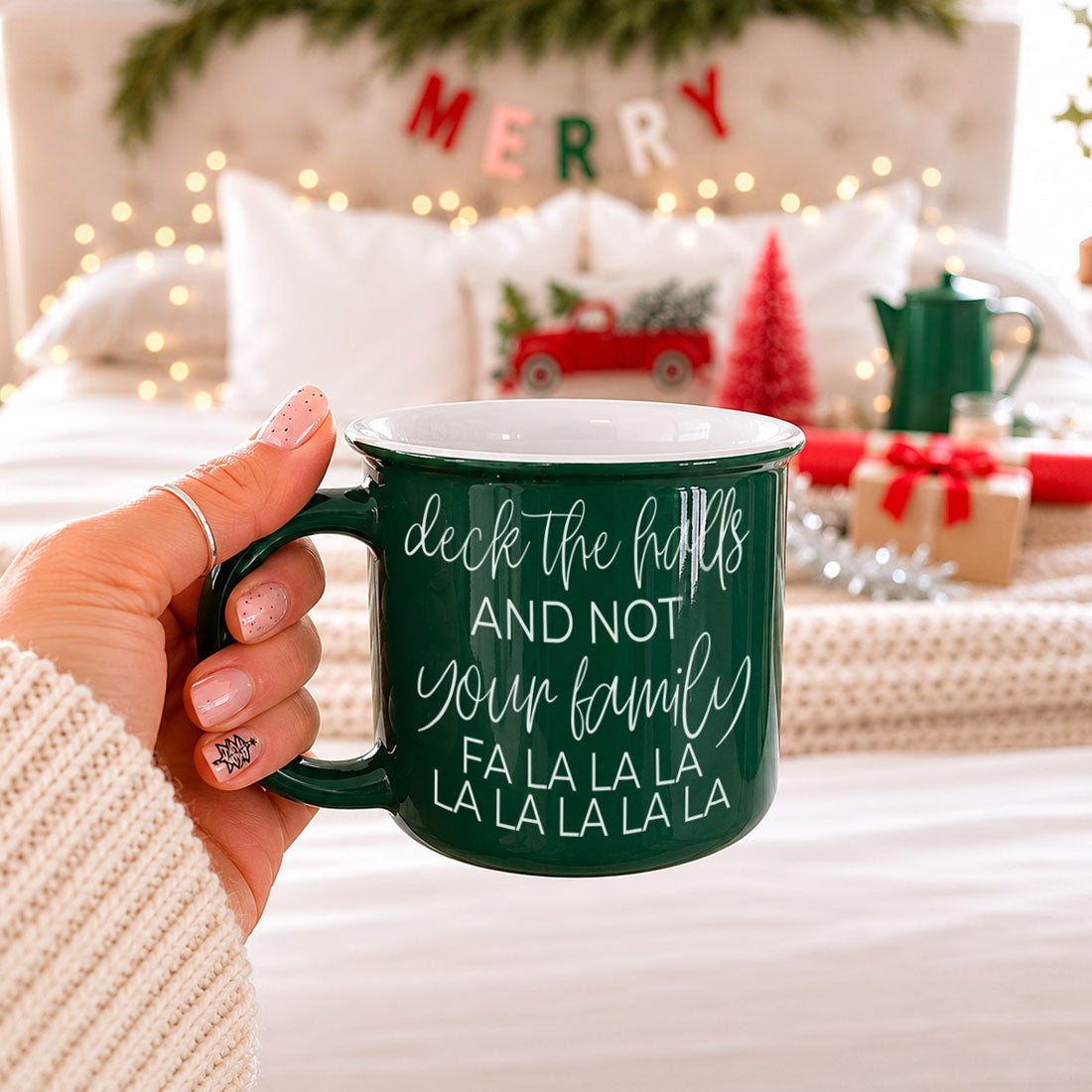 Funny Christmas Coffee Mug | Deck The Halls And Not Your Family Ceramic Holiday Mug | Red & Green Christmas Gift Cup
Bring humor to the holidays with our “Deck The Halls And Not Your Family” Christmas ceramic coffee mug. Available in festive red or green, this funny holiday mug is perfect for coffee lovers, hot cocoa nights, Christmas kitchen decor, Secret Santa gifts, stocking stuffers, and anyone surviving family gatherings one sip at a time.