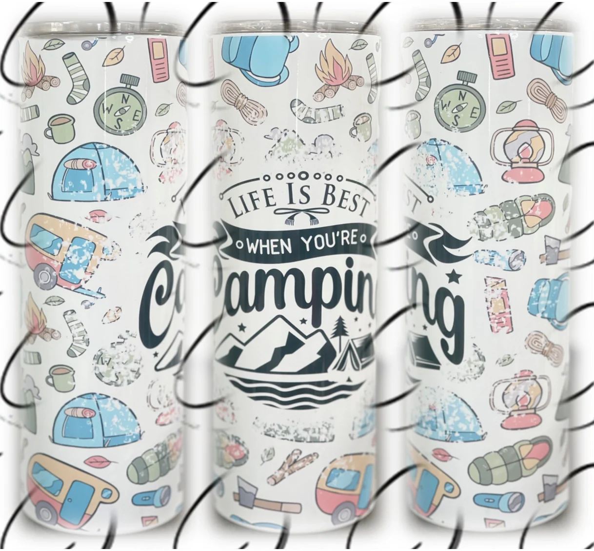 PREORDER: Life is Best Camping Skinny Tumbler