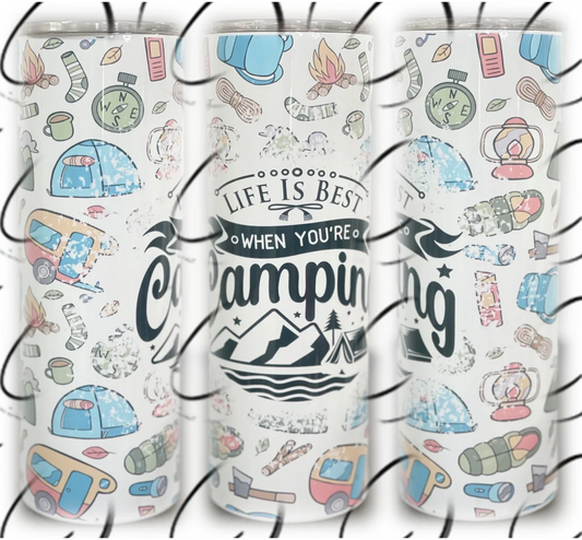 PREORDER: Life is Best Camping Skinny Tumbler