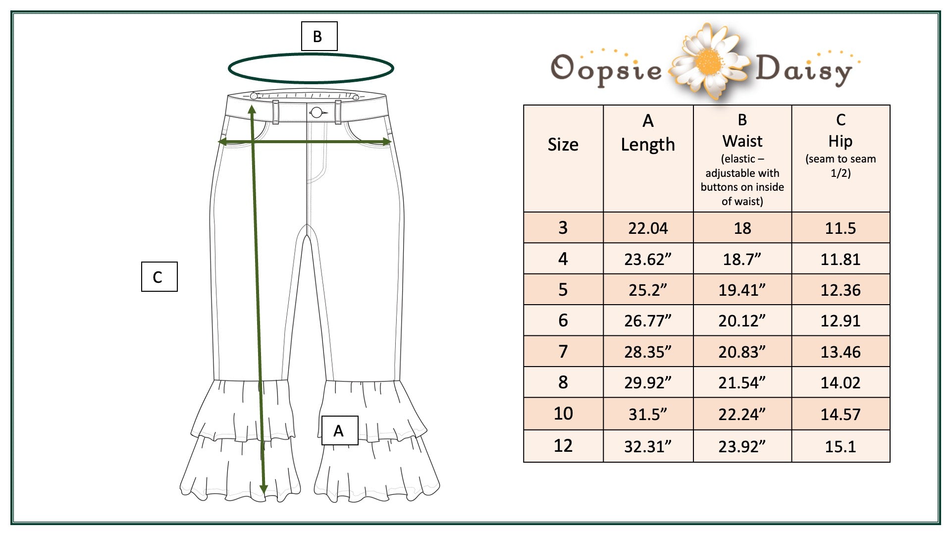 Denim Double Ruffle Pant