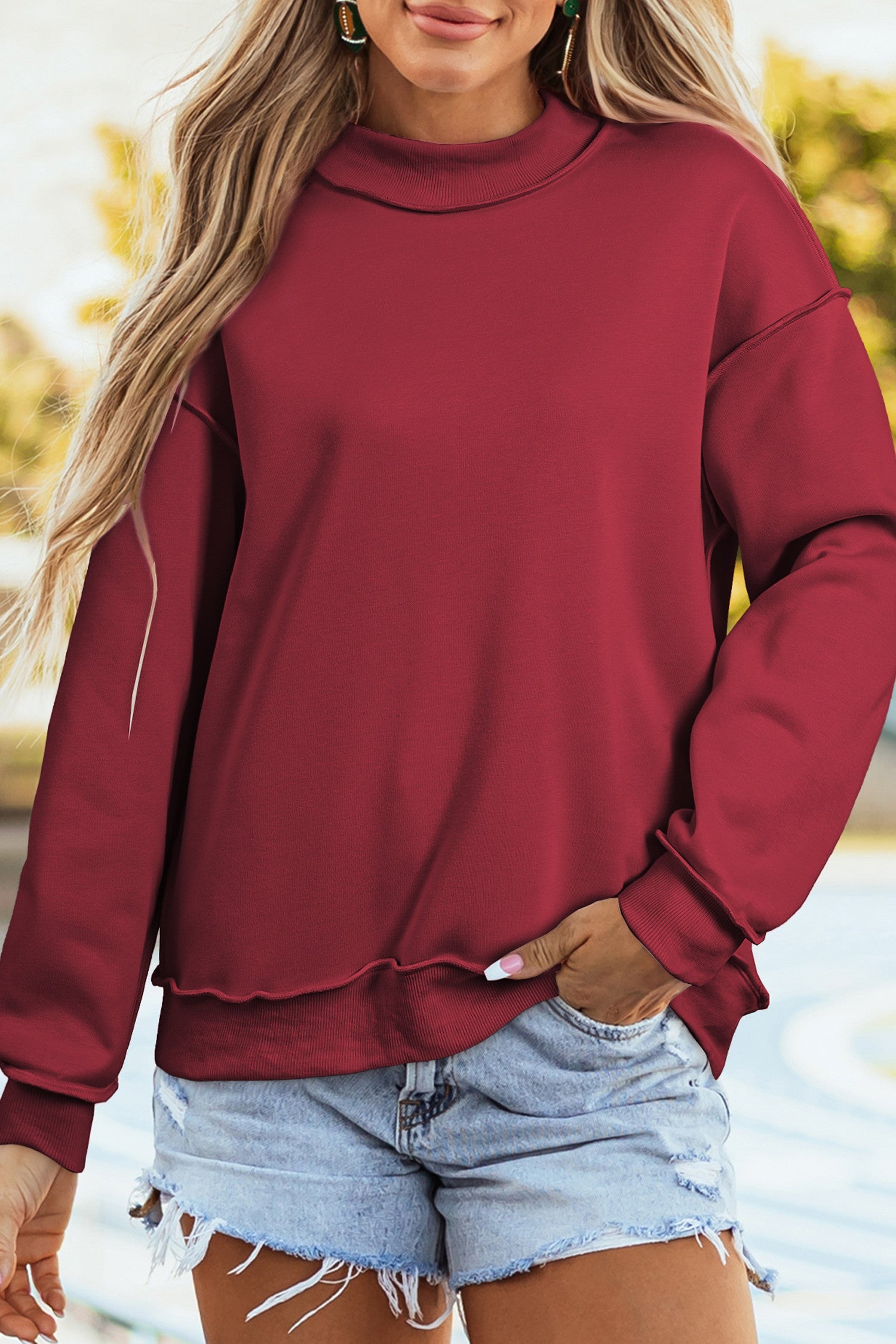 Oversize Mock Neck Sweatshirt WTW