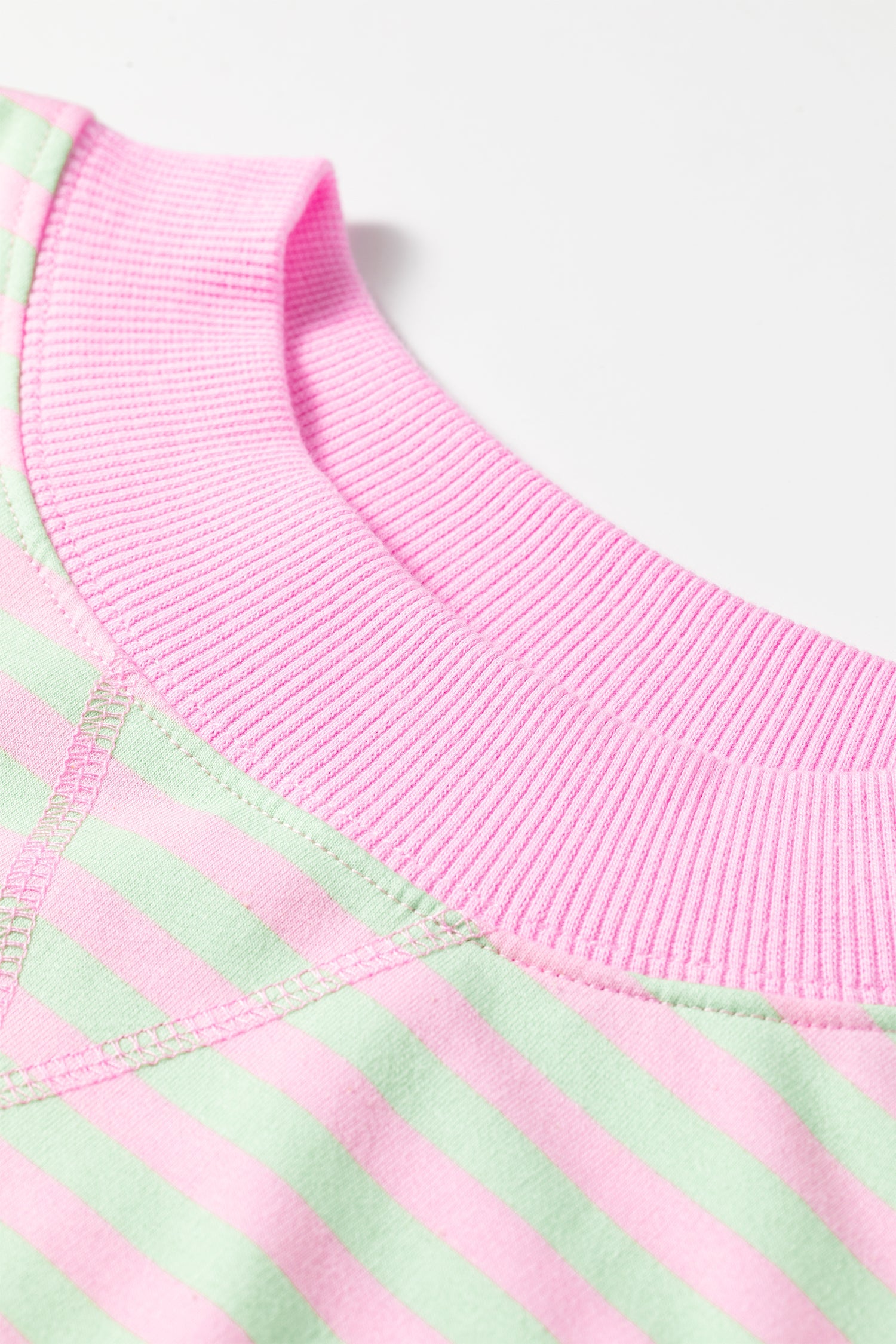 Stripe Contrast Trim Mock Neck Sweatshirt