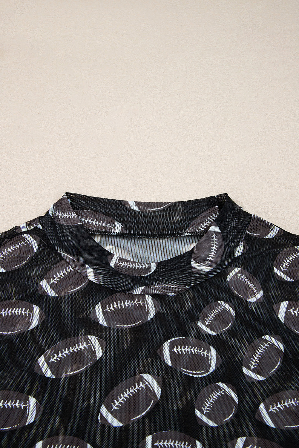 Game Day Football Sheer Mesh Long Sleeve Top