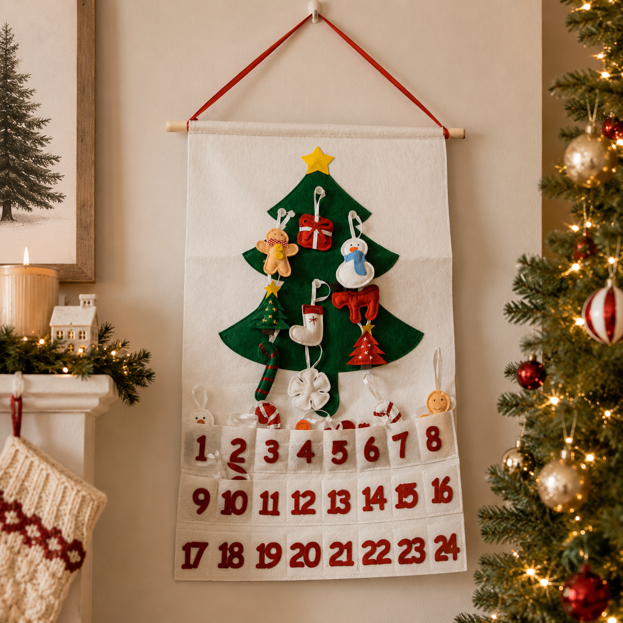 Christmas countdown with daily surprises
daily Christmas surprise calendar
Christmas countdown pockets for kids
Christmas calendar for small treats
non disposable Advent calendar
reusable alternative to disposable Advent calendars
eco conscious reusable Advent calendar
fabric alternative to cardboard Advent calendar
keepsake Advent calendar
reusable felt holiday calendar
reusable fabric Christmas calendar
long lasting Christmas Advent calendar
Christmas calendar to reuse every year