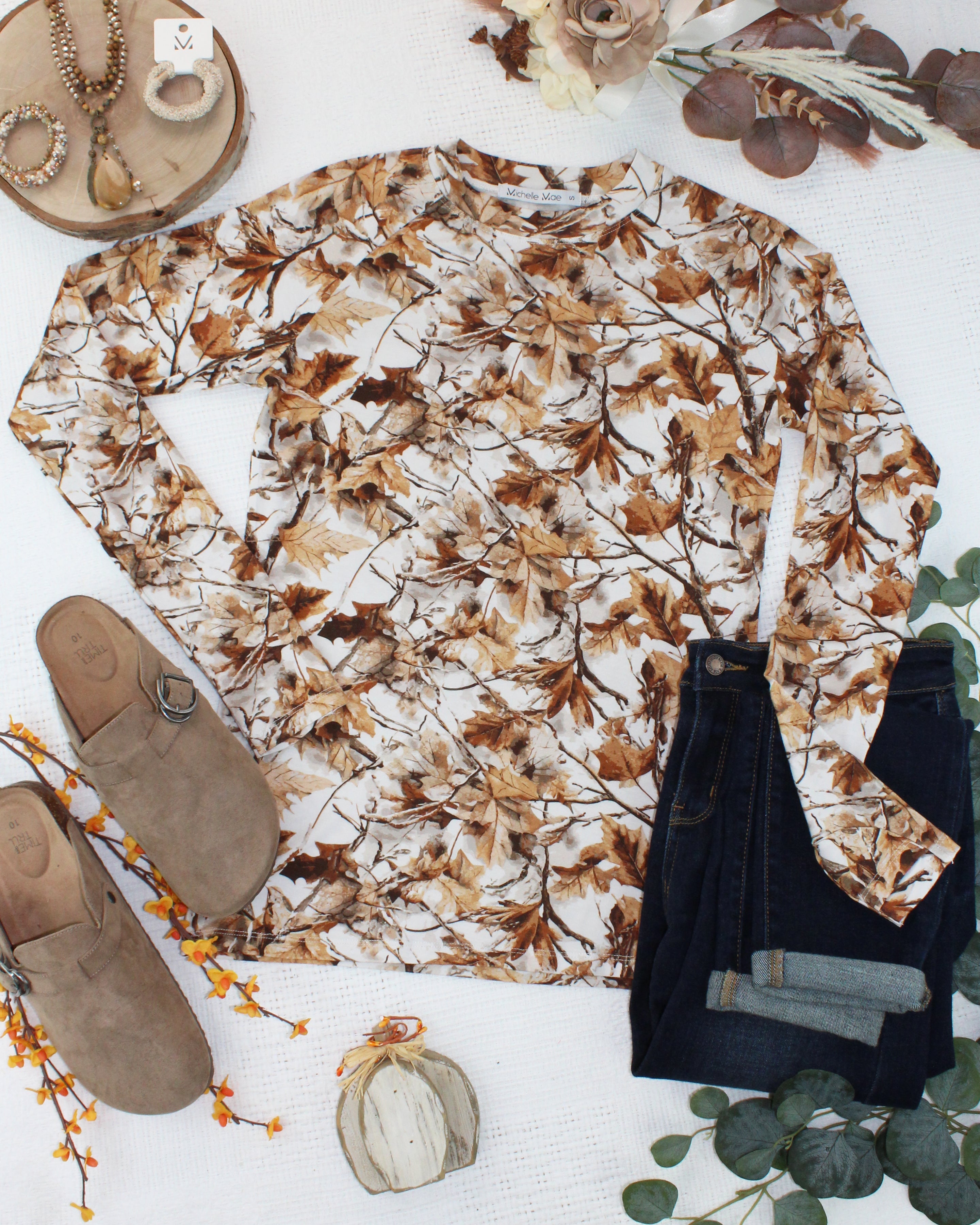 Blair Long Sleeve Top - Woodsy Camo