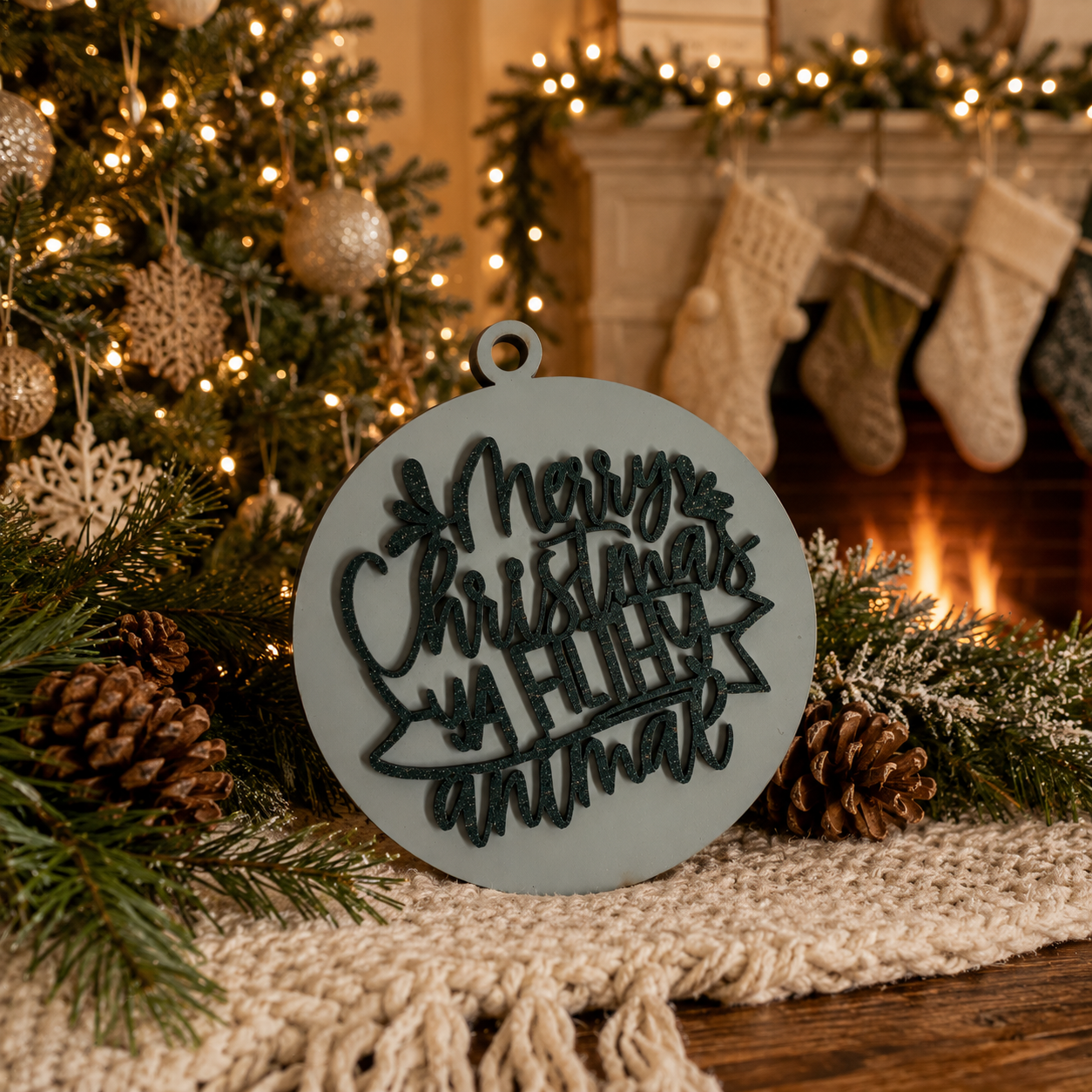 Funny Family Christmas Ornament | Wooden Holiday Hanging Decoration
Modern Farmhouse Christmas Ornament | Funny Christmas Gift
Laser Cut Wooden Ornament | Merry Christmas Ya Filthy Animal