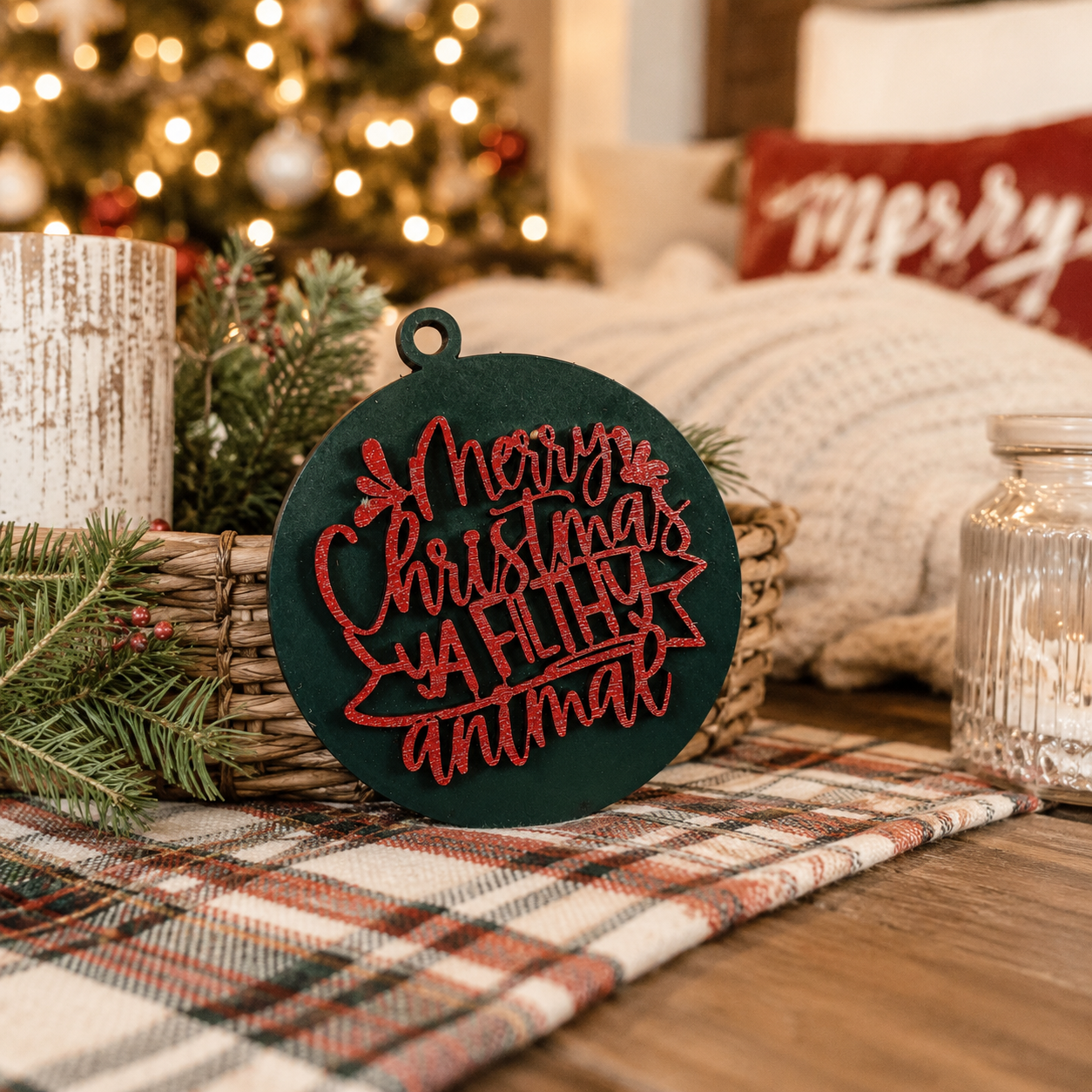 Merry Christmas Ya Filthy Animal Wooden Christmas Ornament
Funny Christmas Ornament – Merry Christmas Ya Filthy Animal
Layered Wooden Christmas Tree Ornament | Funny Holiday Decor
Merry Christmas Ya Filthy Animal Ornament | Rustic Christmas Decoration