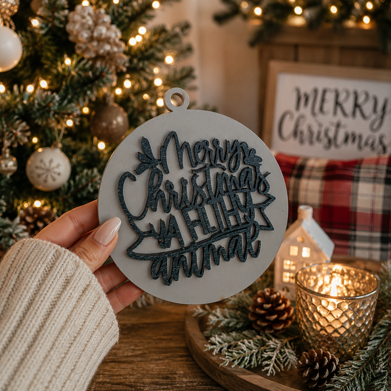 Funny Movie Quote Christmas Ornament | Laser Cut Wood Ornament
Humorous Christmas Tree Ornament | Farmhouse Holiday Decor
Christmas Ornament Gift for Home Alone Fans