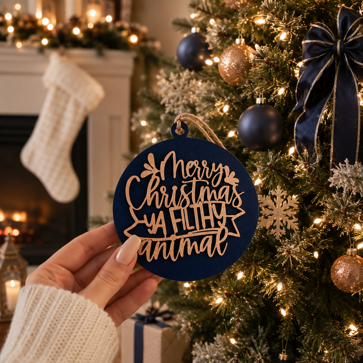 Funny Christmas ornament • Merry Christmas Ya Filthy Animal ornament • Wooden Christmas ornament • Layered wood ornament • Christmas movie ornament • Funny Christmas movie gift • Rustic Christmas ornament • Farmhouse Christmas décor • Laser cut wooden ornament • Christmas tree ornament 