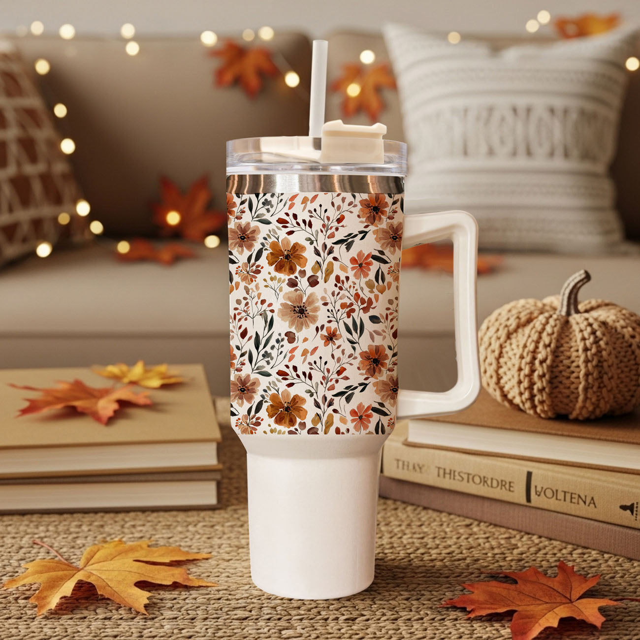 autumn inspired floral drinkware
fall bouquet tumbler for women
warm autumn aesthetic cup
cute floral tumbler for cozy season
neutral botanical coffee tumbler
cozy floral tumbler for road trips
cute floral tumbler aesthetic gift