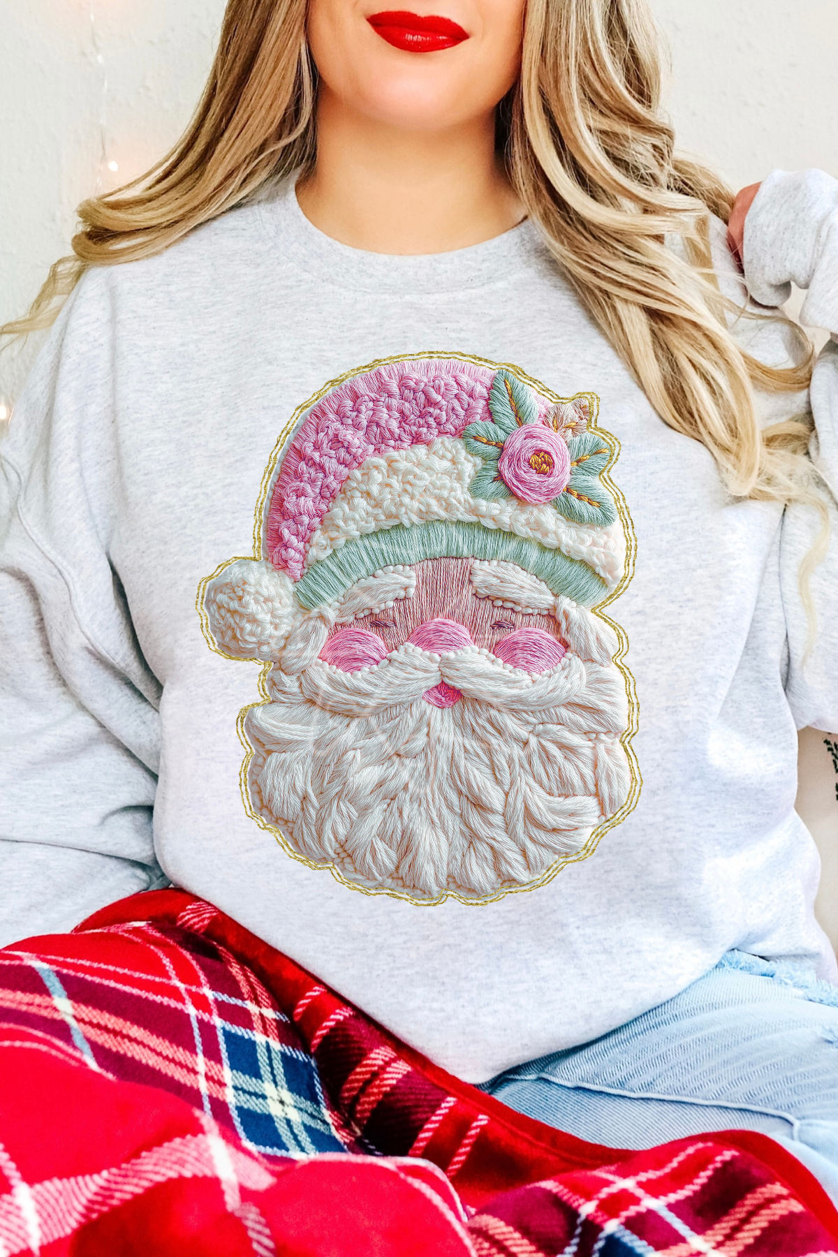 French Knot Faux Santa Sweatshirt