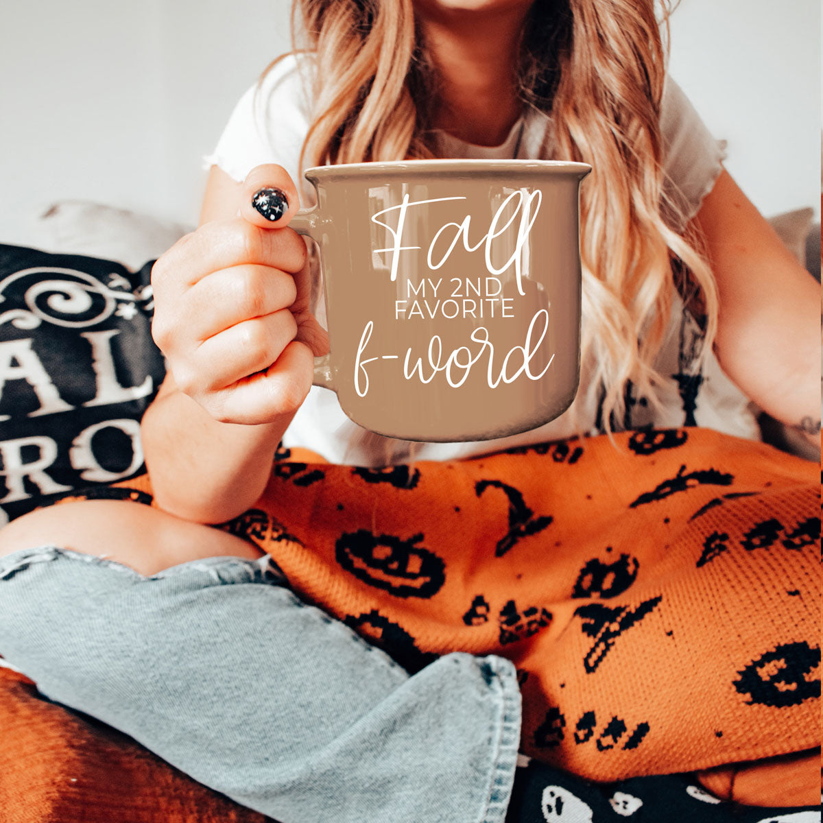 fall holiday mug for halloween and thanksgiving season
sarcastic cozy season mug for latte lovers
fall themed gift mug for autumn birthdays
funny fall coffee cup for office desk
cheeky autumn mug for PSL and hot cocoa
adult humor fall coffee mug for her
giftable fall mug for sisters and friends
witty fall phrase mug for cozy mornings
seasonal fall coffee mug with playful f word joke