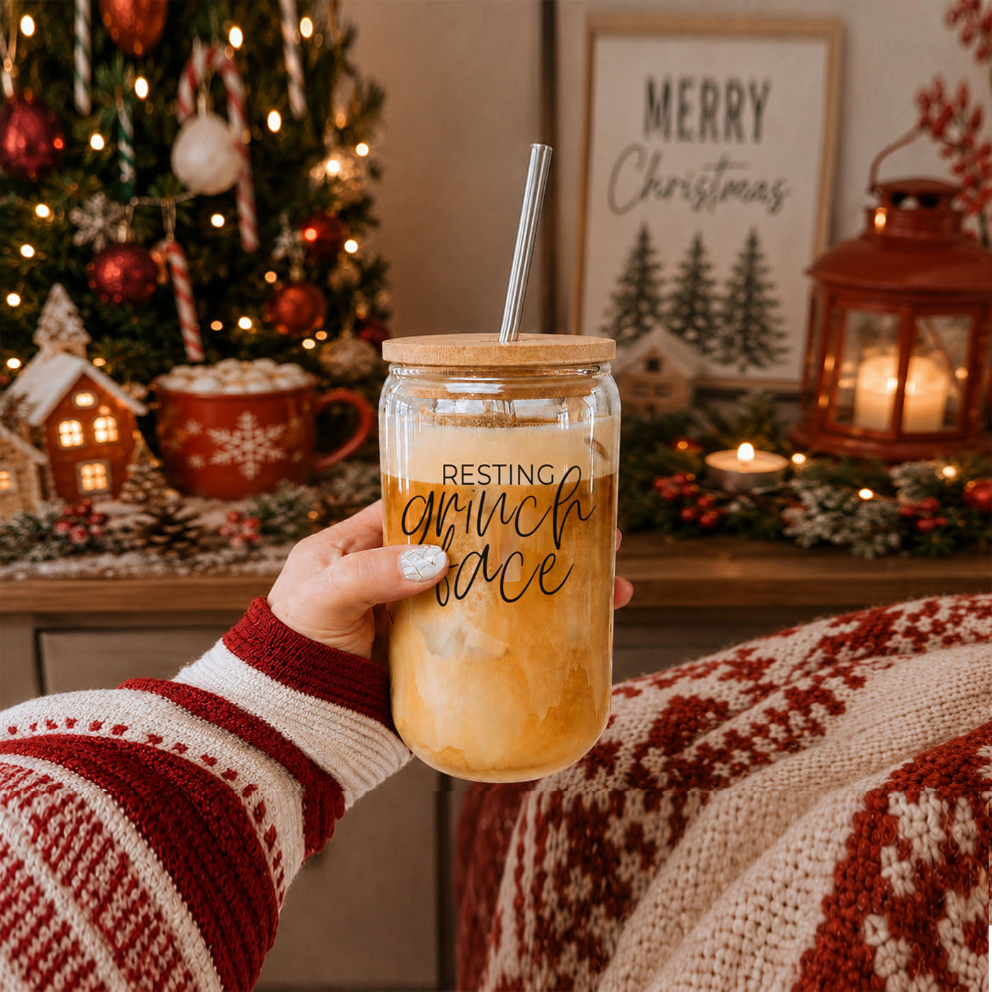 Grinch Face Set Cup