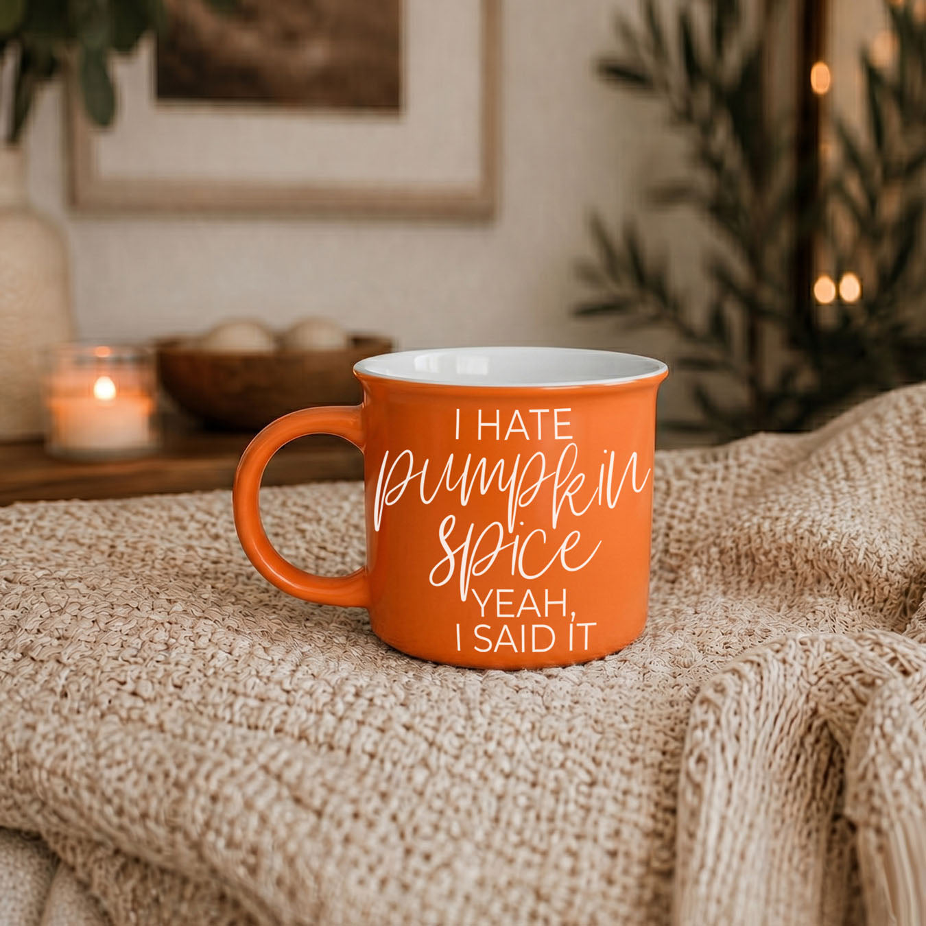 funny fall coffee cup on cozy table setup
autumn coffee mug for people who don’t like pumpkin spice
psl hater coffee mug for office desk
funny fall gift mug for coworker
orange ceramic mug with sarcastic fall saying
non pumpkin spice fall coffee mug
funny autumn drinkware for coffee lovers