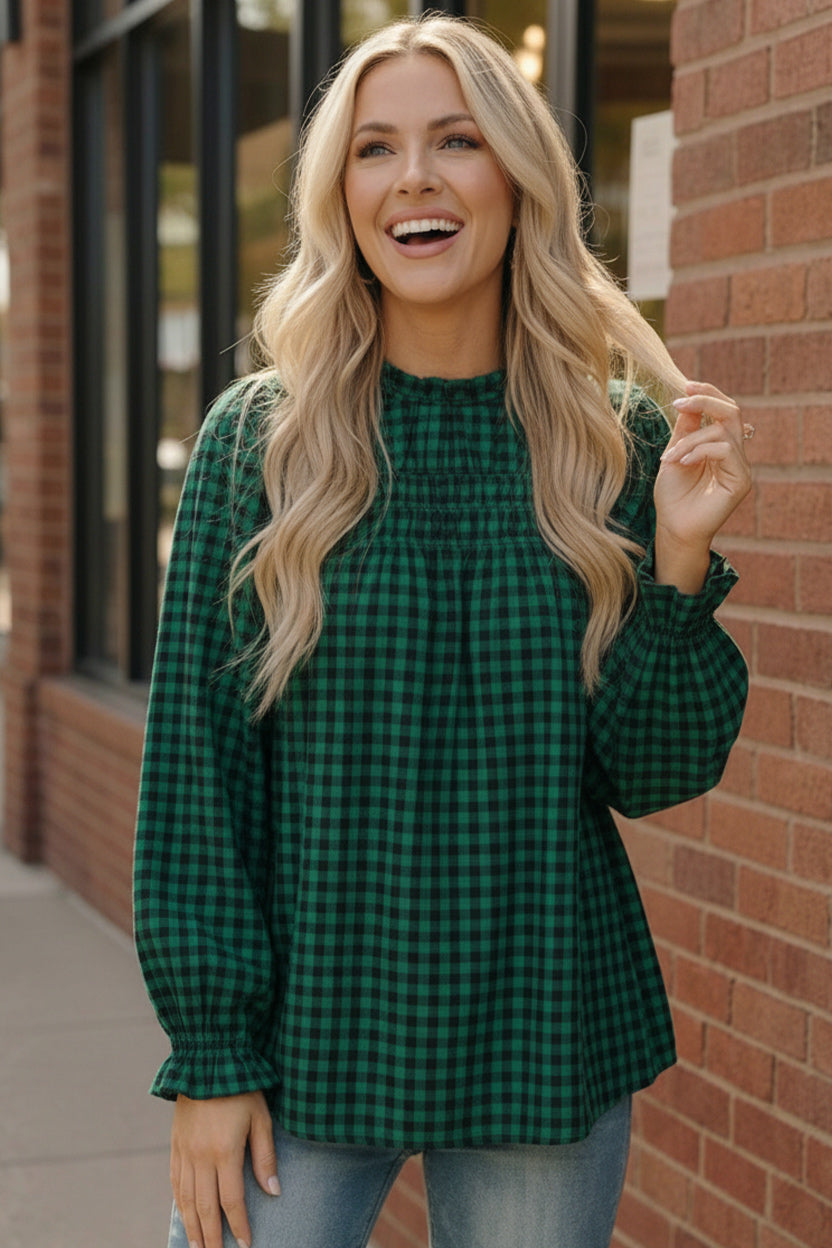 Wildwood Check Green Smock