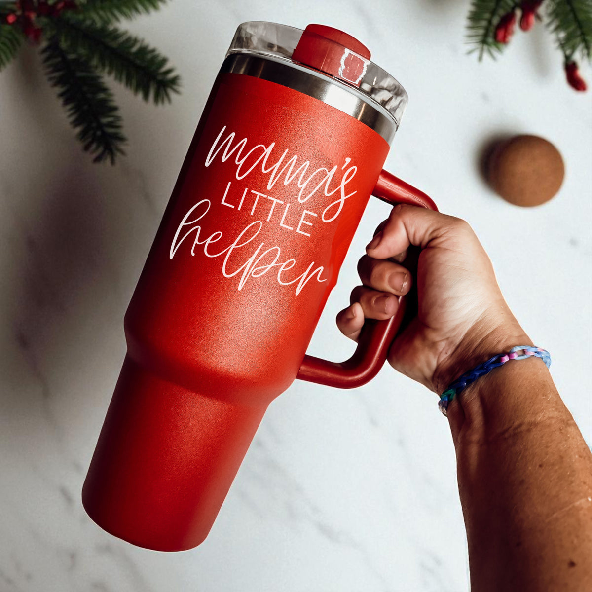 Stainless steel Christmas mom tumbler - mamas little helper seasonal
Christmas tumbler with lid for moms - mamas little helper 40oz
Red Christmas mom tumbler 40oz - mamas little helper holiday drinkware