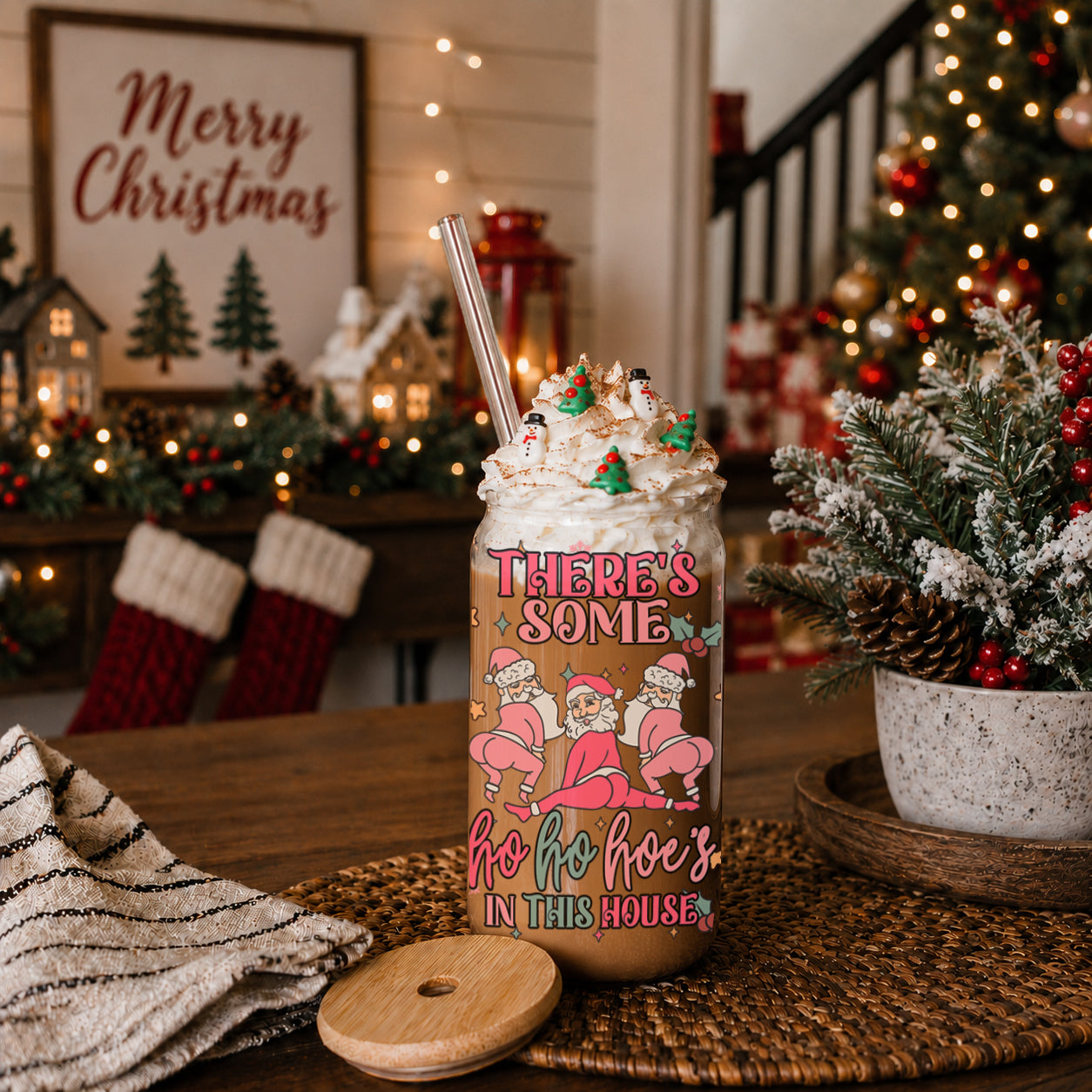 pink santa ugly christmas sweater party decor
Funny Christmas Cup
Funny wine glass for christmas
Funny Friend Christmas Mugs
Santa with ho
Funny Christmas gift for friend
