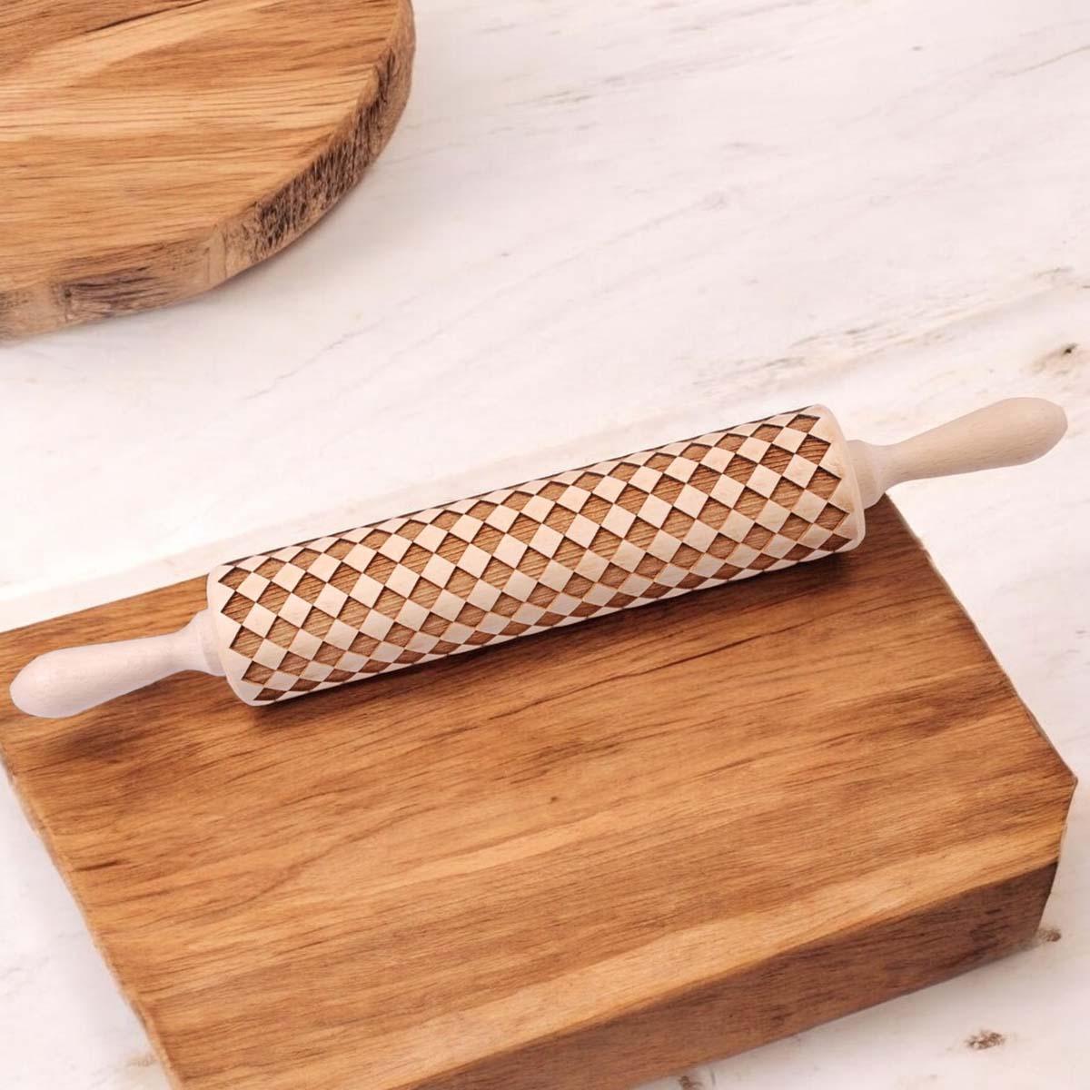 Wooden Rolling pin with christmas designs