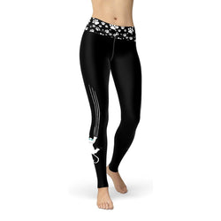 Black Cat Claw Scratch Printed Leggings For Women  - Black / Cat Print / Cat Lover / Cat Pants / Cat RTS