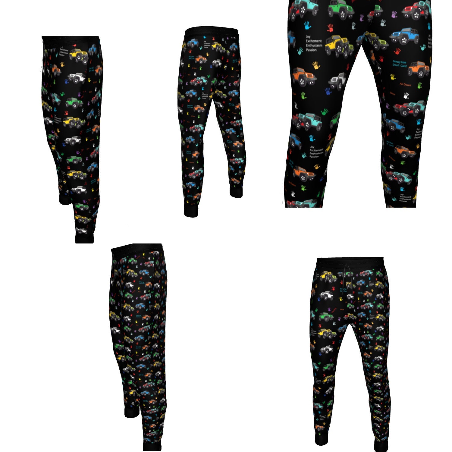 Jeeper Joggers 4x4 Vehicles Jeeper - Jeeper Wave - Jeeper Life - Jeeper Pants - Stacked Jeeper Print -