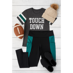 Ready to Ship | The Gracie- Green Panel Full Length Leggings