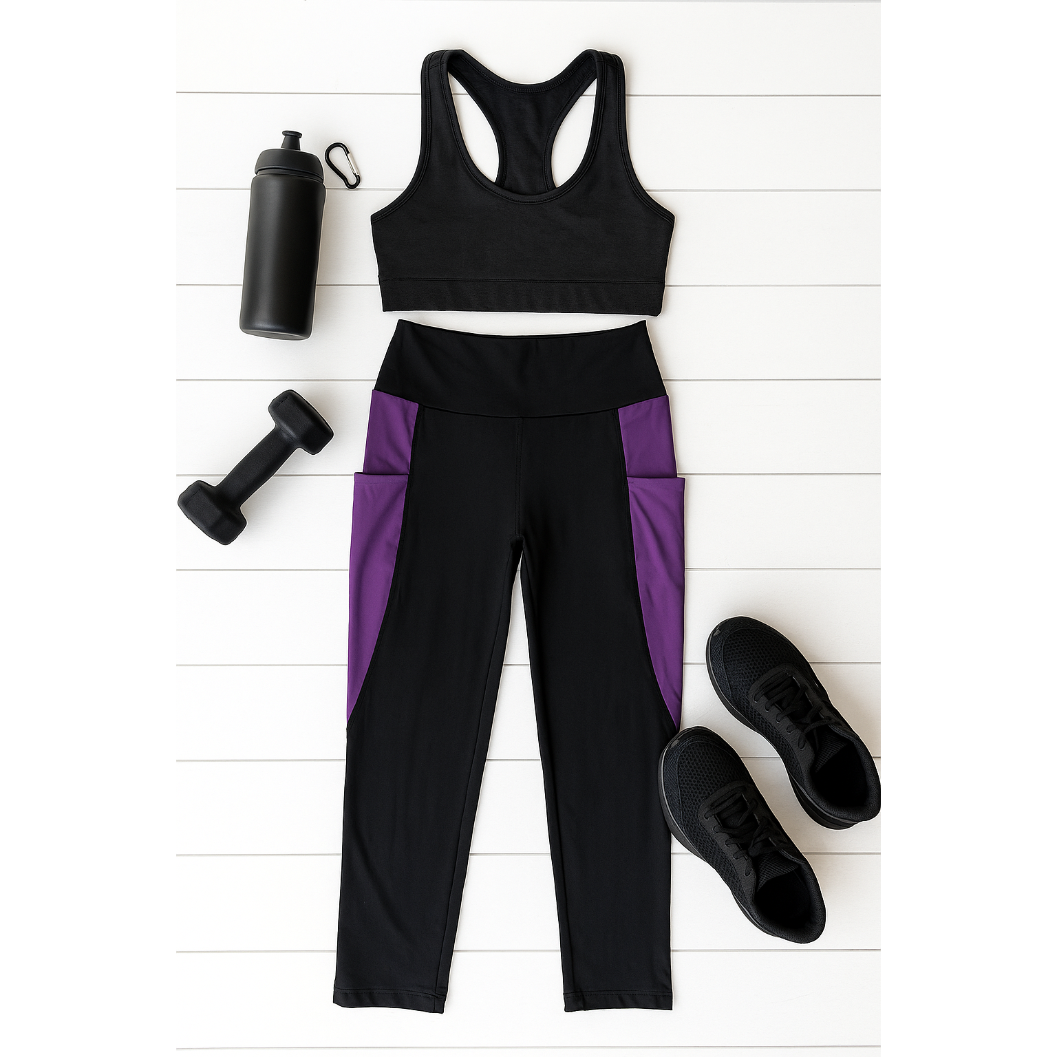 Ready to Ship | The Presley - Purple Panel Full Length Leggings