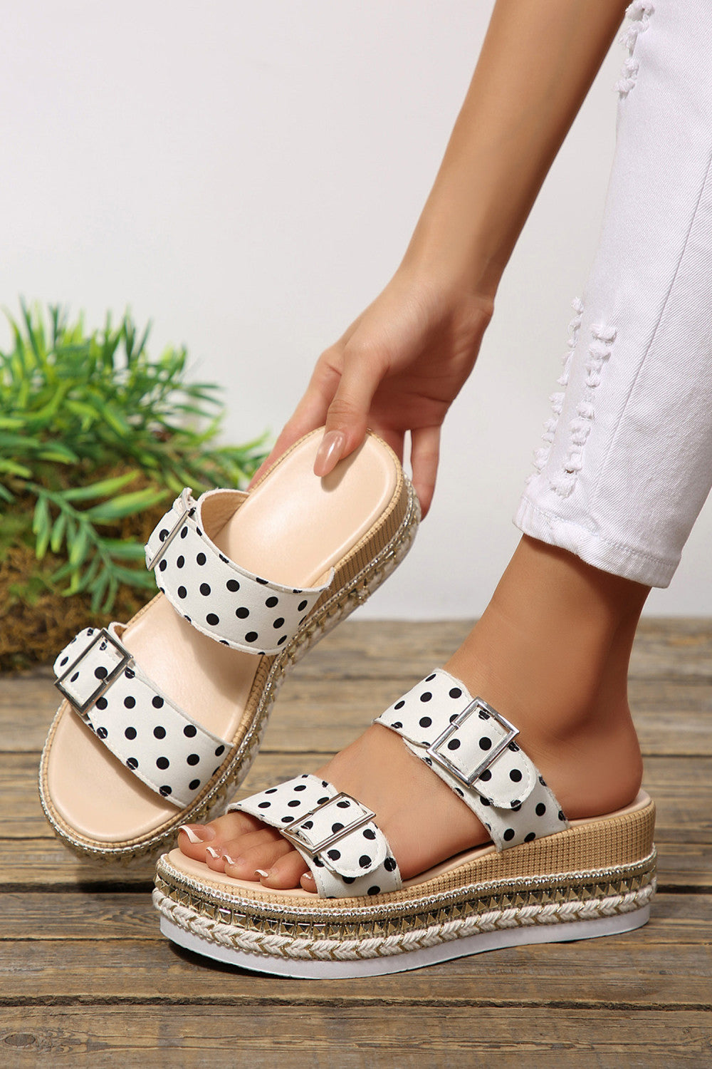 Polka Dot Platform Buckle Shoes WTW