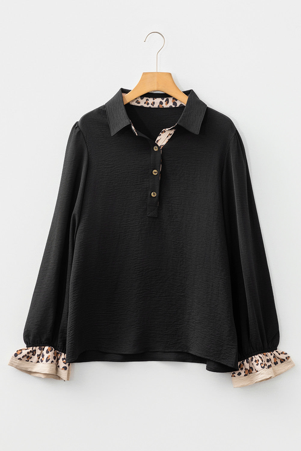 Leopard Collar Ruffle Blouse WTW