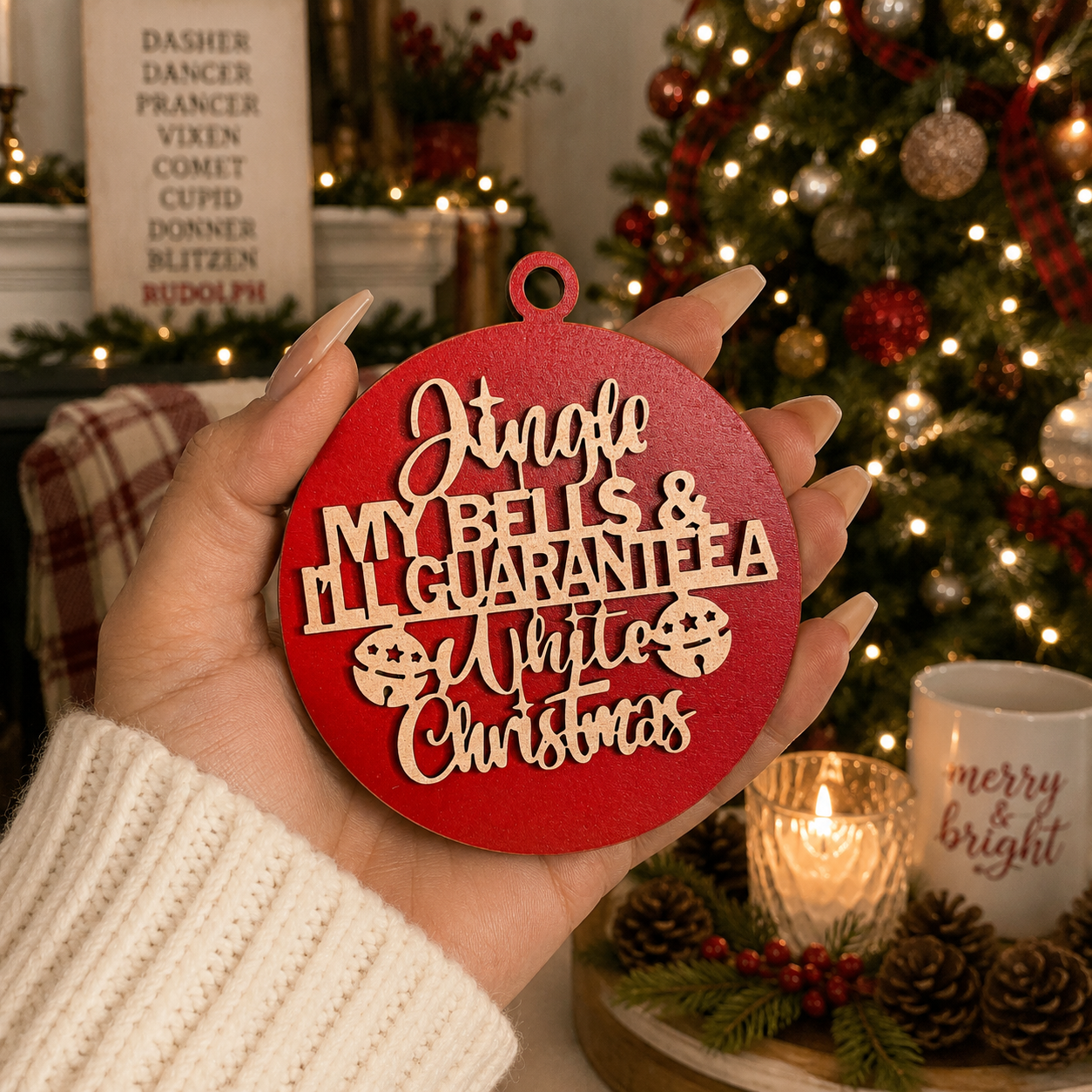 Funny Jingle My Bells Christmas ornament
Jingle My Bells I'll Guarantee a White Christmas ornament
Funny adult wooden Christmas ornament
Naughty Christmas tree ornament
Layered wooden Christmas ornament
Laser cut Christmas ornament with funny saying
Rustic farmhouse Christmas ornament
Funny holiday ornament for adults
White Elephant Christmas ornament gift