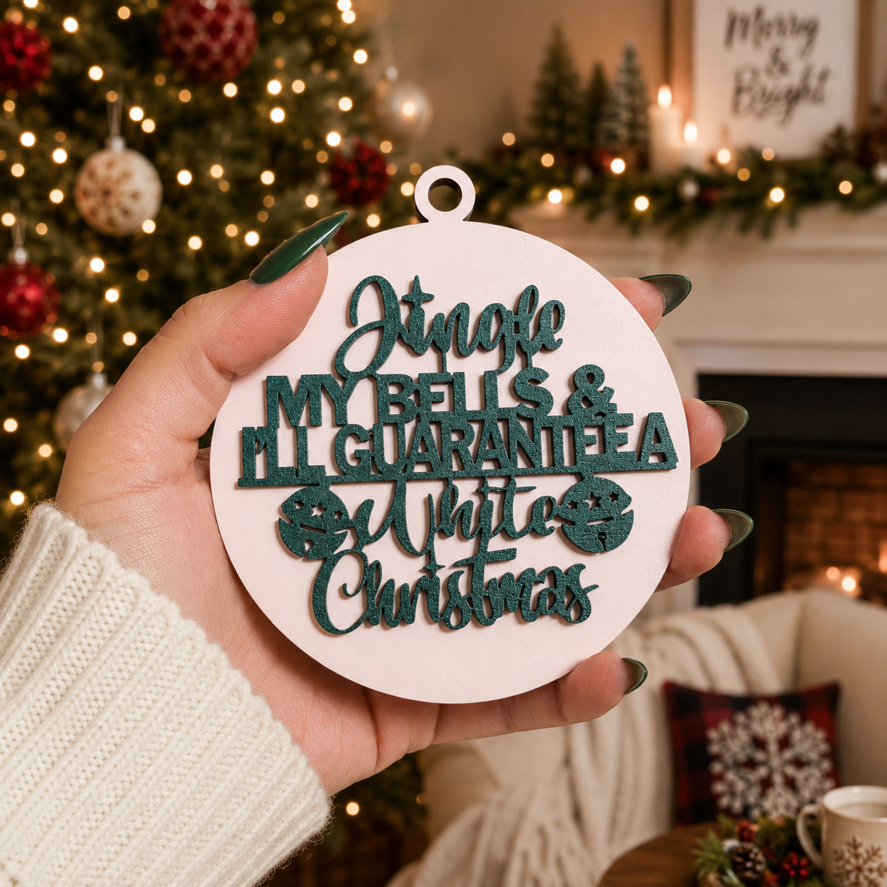 Christmas Ornament Gift | Funny Secret Santa Ornament
Funny Wooden Christmas Decoration | White Elephant Gift Ornament
Layered Wood Christmas Ornament | Jingle My Bells Holiday Gift
