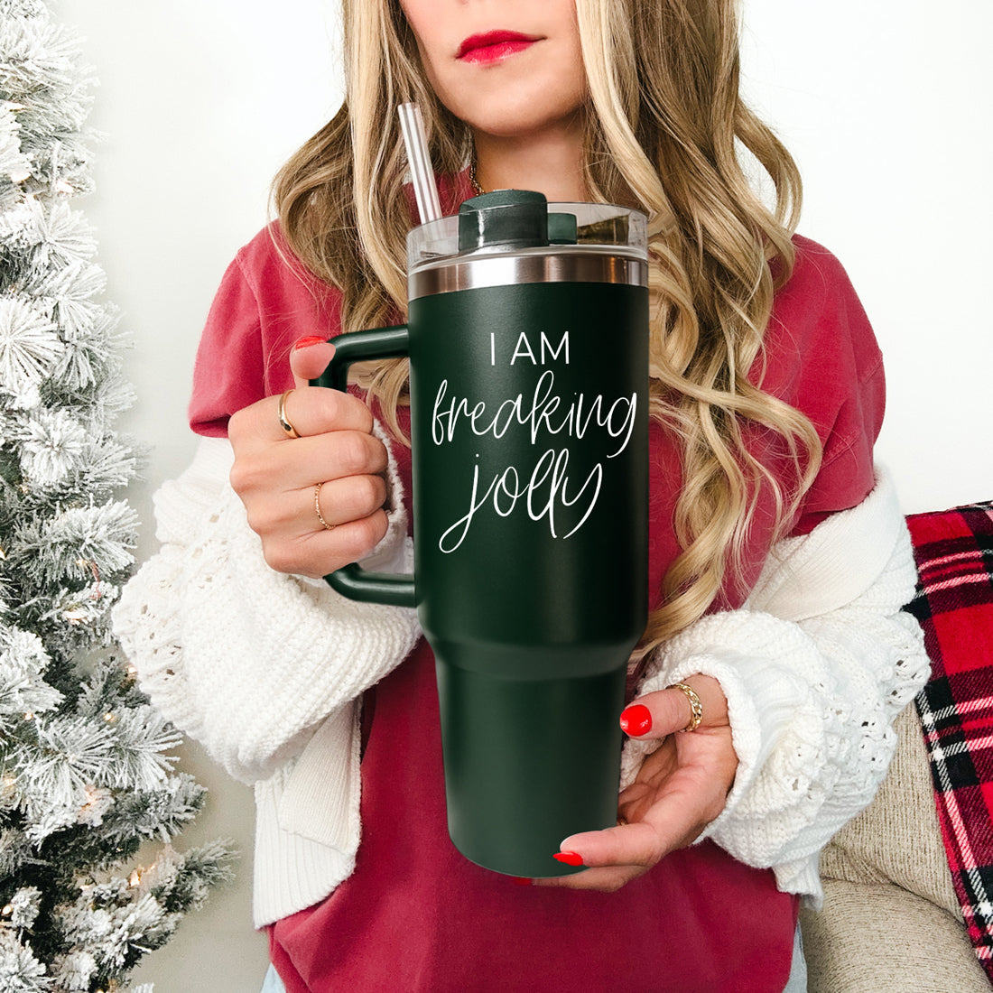 Christmas tumbler for women - I am freaking jolly 40oz red green
Holiday gift for her tumbler - I am freaking jolly Christmas 40oz
Leak proof holiday tumbler - I am freaking jolly 40oz Christmas
Durable Christmas tumbler - I am freaking jolly red green 40oz