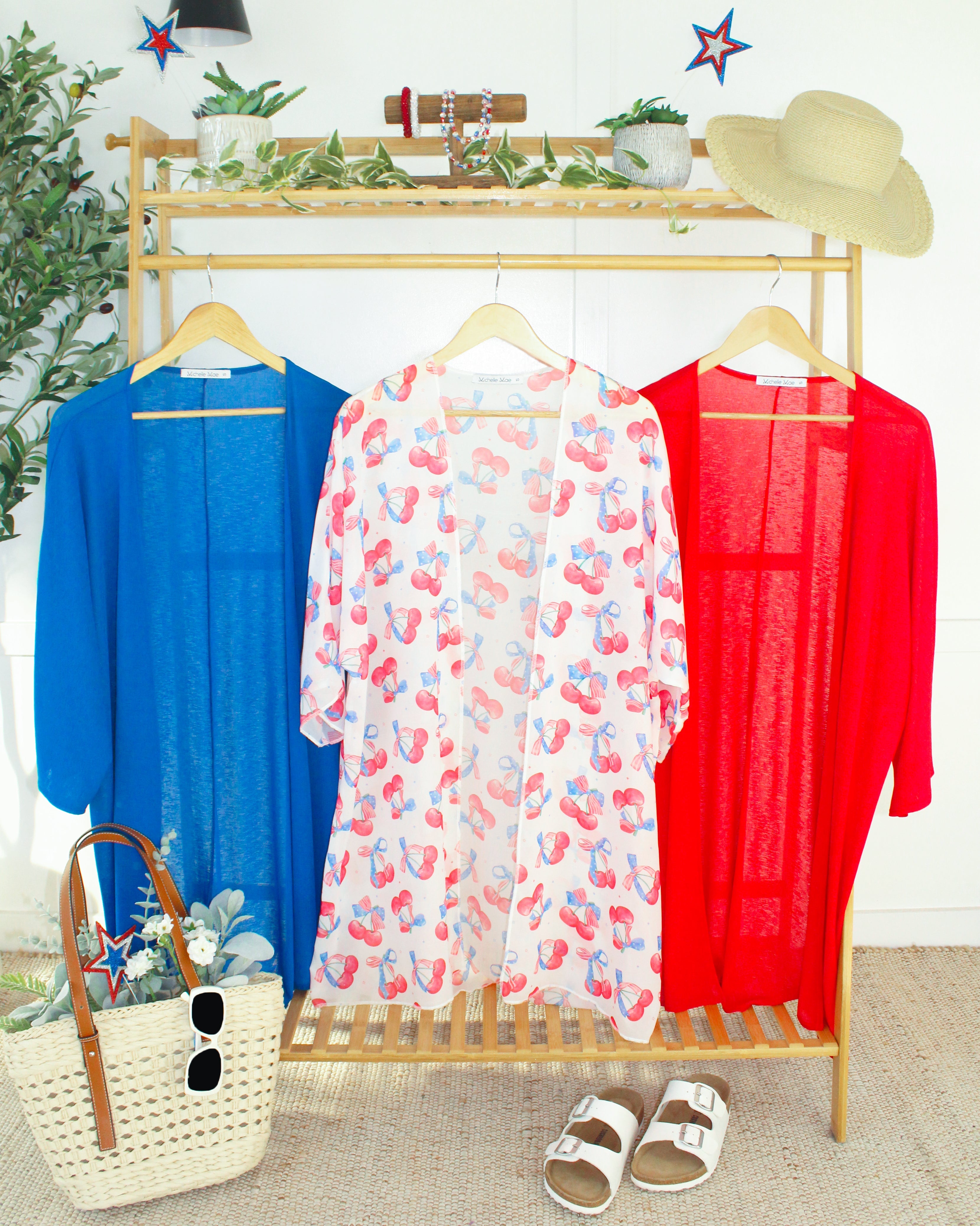 Patriotic Cherries Kimono